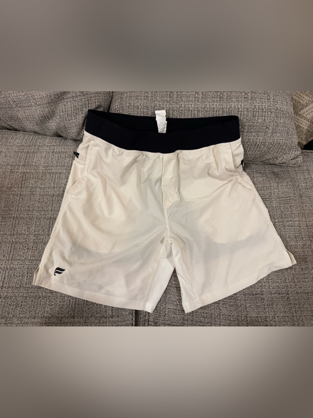Men’s Cream Fabletics Workout Shorts